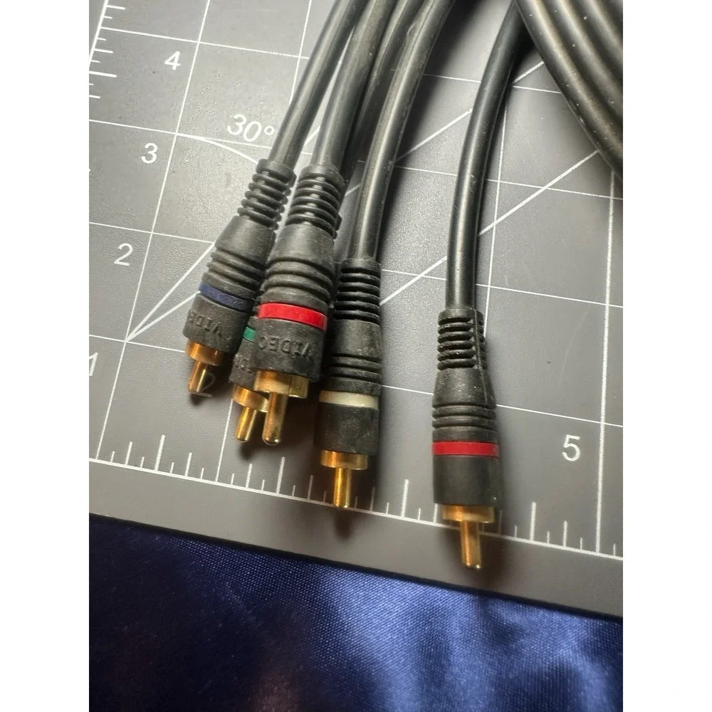 5 RCA Connectors 12' Foot Male/Male RWB Component Audio Video Cable